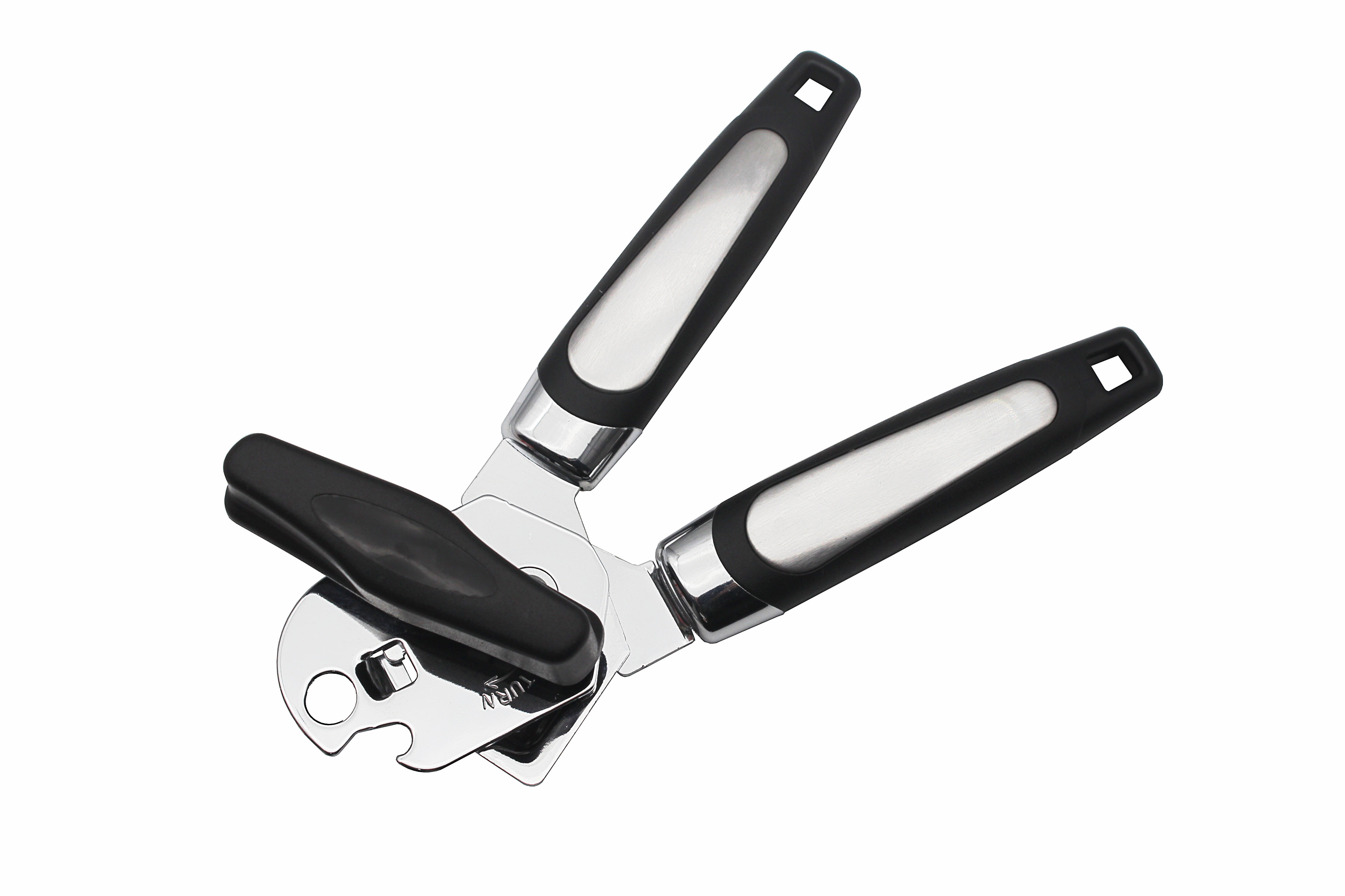Mirdinner Can Opener Manual, Handheld Stainless Steel Can Opener with Big Effort-Saving Knob, anti-slip Handle, Sharp Blade Smooth Edge, Can Openers with Multifunctional Bottle Opener